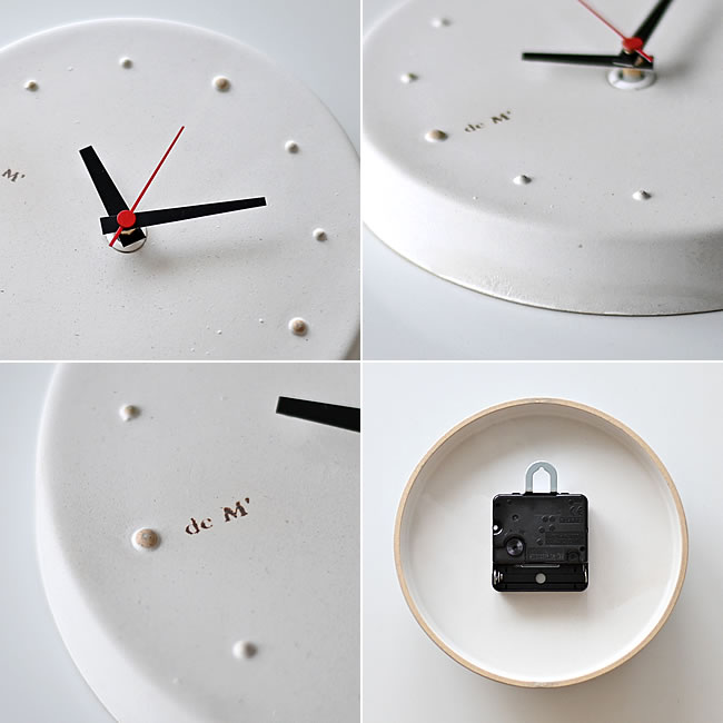  
陶器の時計 白化粧 